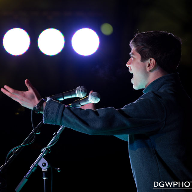 Performing out in the cold at Greenwich high.